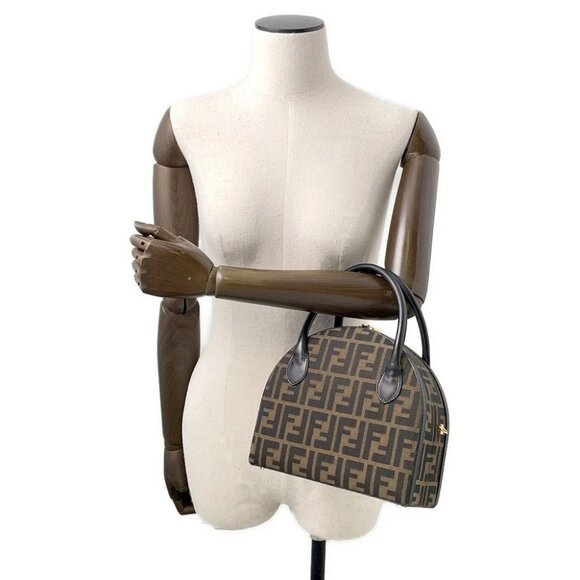 FENDI Zucca 2-way Bag Canvas/Leather Khaki - Picture 4 of 15